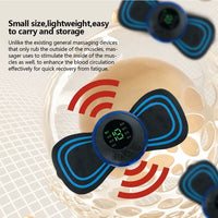 8 Mode LCD Display EMS Neck Stretcher Electric Massager Patch Pulse Muscle Stimulator Portable Relief Pain Mini Massager