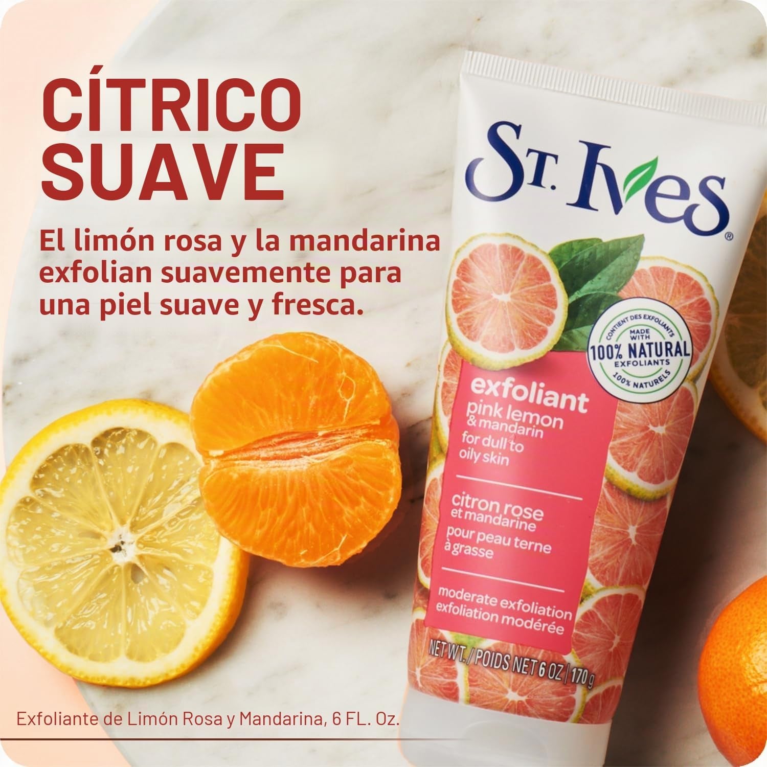 St Ives - Exfoliante De Piel Radiante, Color Rosa Limón Y Naranja (150 Ml)