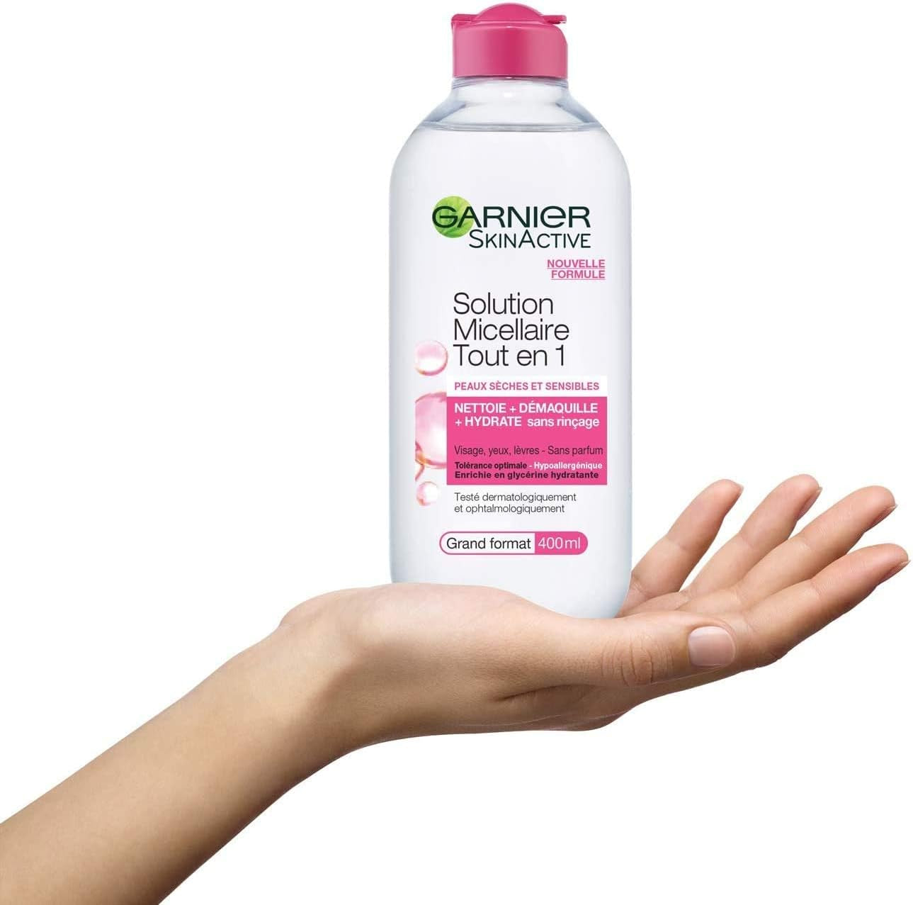 Garnier - Skinactive - Solution Micellaire Tout En Un - Peaux Sèches Et Sensibles - Grand Format - 400 Ml