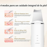 ANLAN Peeling Ultrasónico Facial Skin Scrubber Exfoliación Limpiador De Poros Para Limpieza Y Cuidado (Blanco)